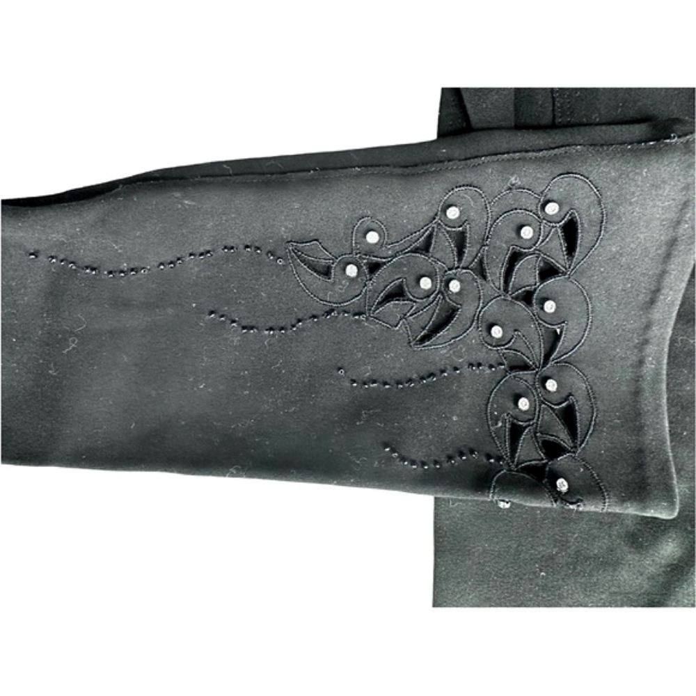 Vintage Wear Right Gloves Black Rhinestone & Cut Outs Size 6.5 - Picture 6 of 10